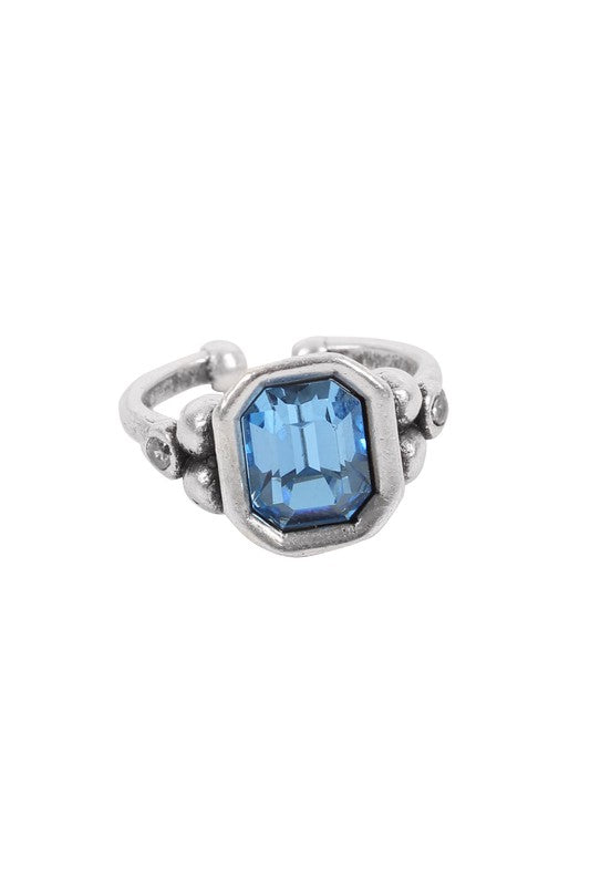 Adjustable Swarovski crystal 925 Silver plating ring