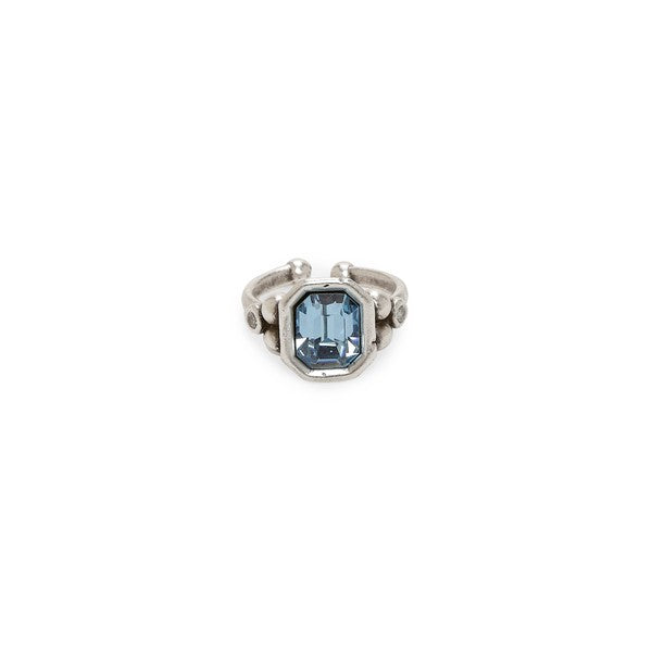 Adjustable Swarovski crystal 925 Silver plating ring