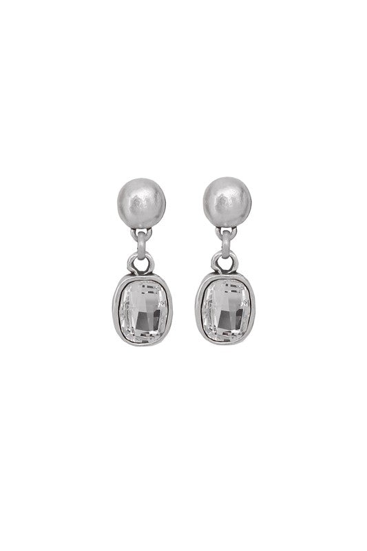 Pewter crystal earrings