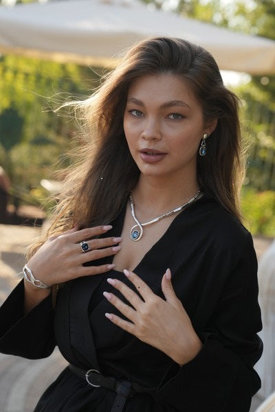 Pewter crystal Earrings