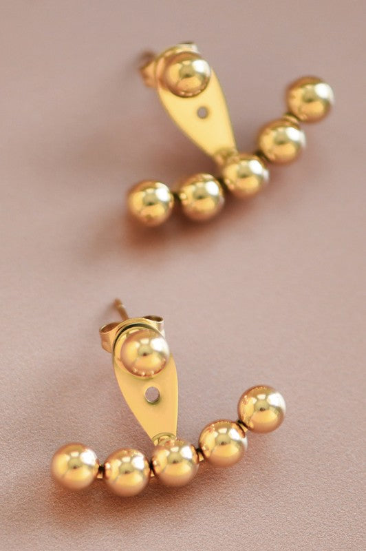 Dipped in 18K gold Waterproof Non-tarnish Stainless Steel Earrings