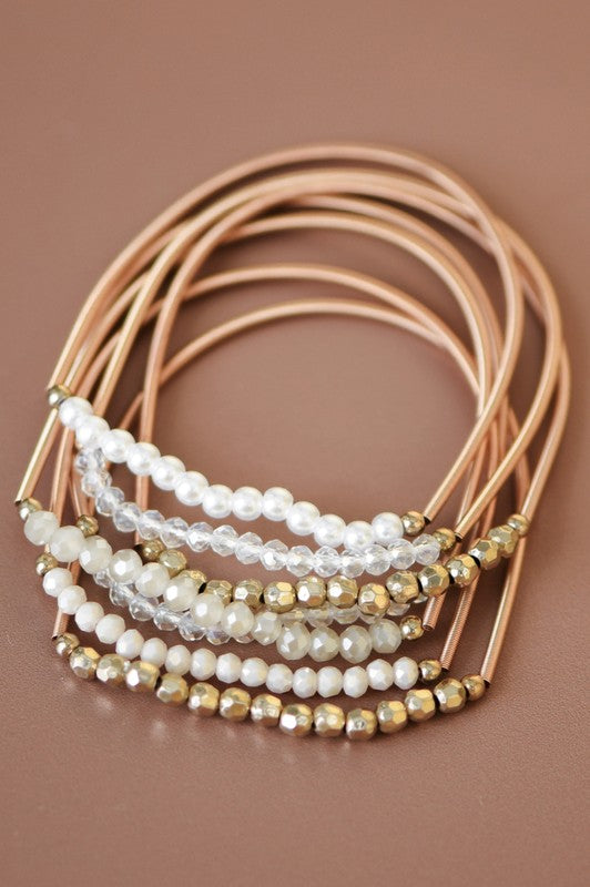 Stretchy String Beaded Bracelet Set