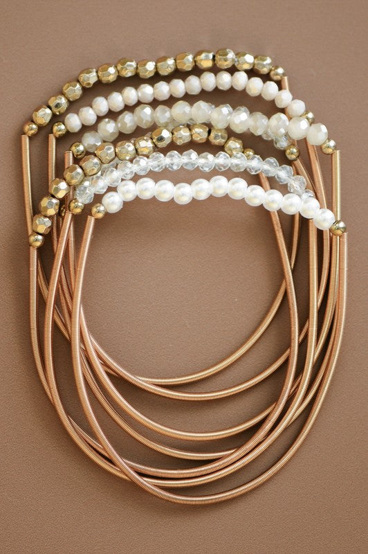 Stretchy String Beaded Bracelet Set