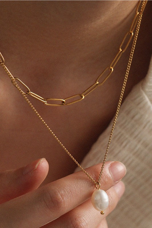 18k Gold Non-tarnish Stainless Steel Necklace