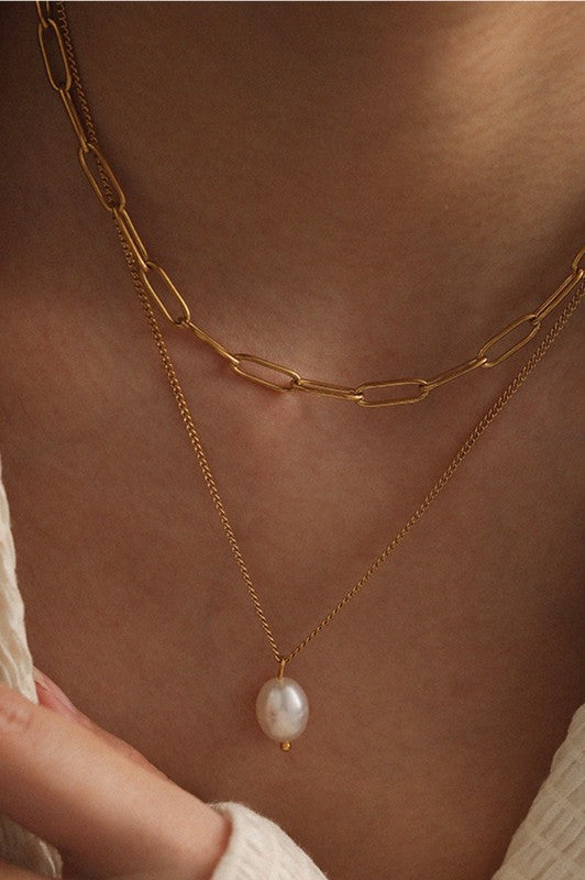 18k Gold Non-tarnish Stainless Steel Necklace