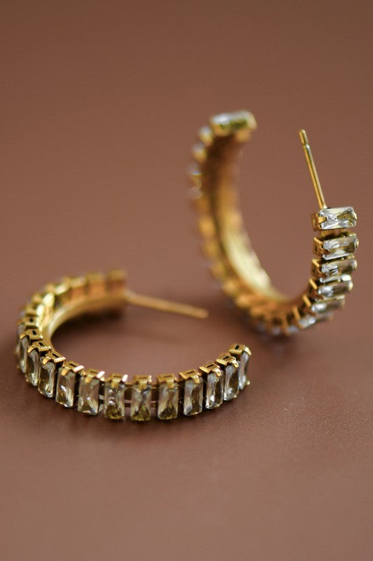 18k Waterproof Non-tarnish Stainless Steel Hoops