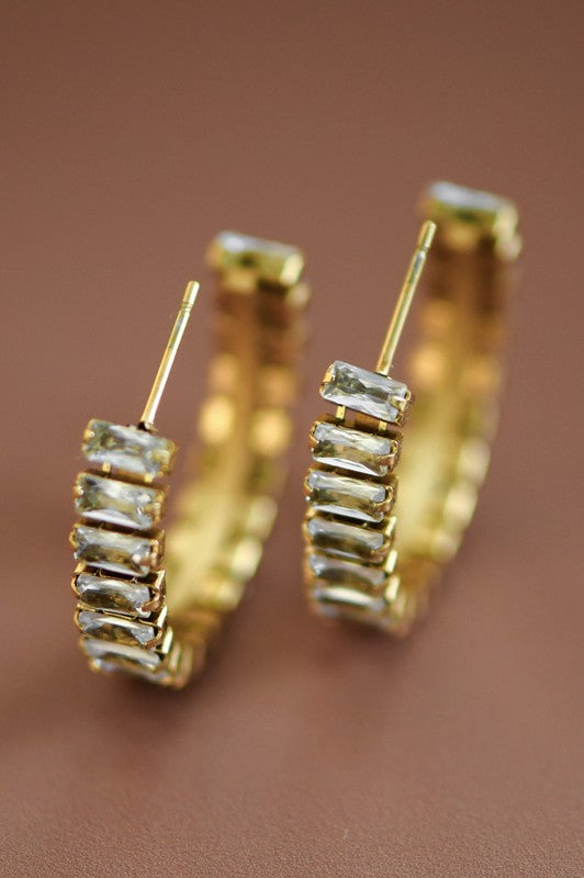18k Waterproof Non-tarnish Stainless Steel Hoops