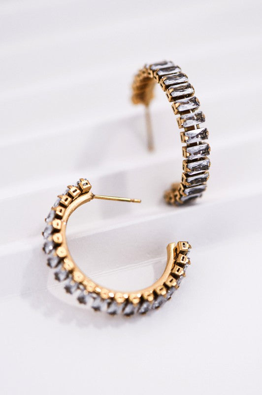 18k Waterproof Non-tarnish Stainless Steel Hoops