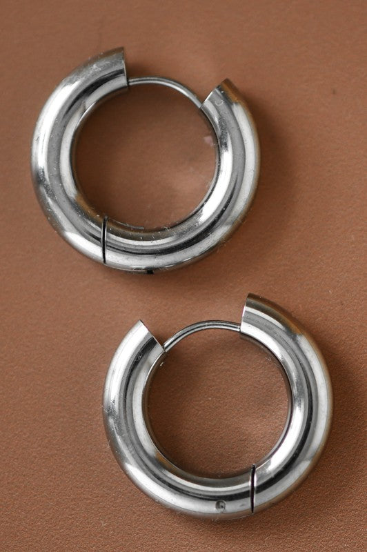Non-tarnish Stainless Steel Hoop Earrings