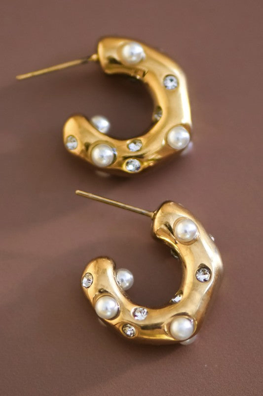 18k Waterproof Non-tarnish Stainless Steel Hoops