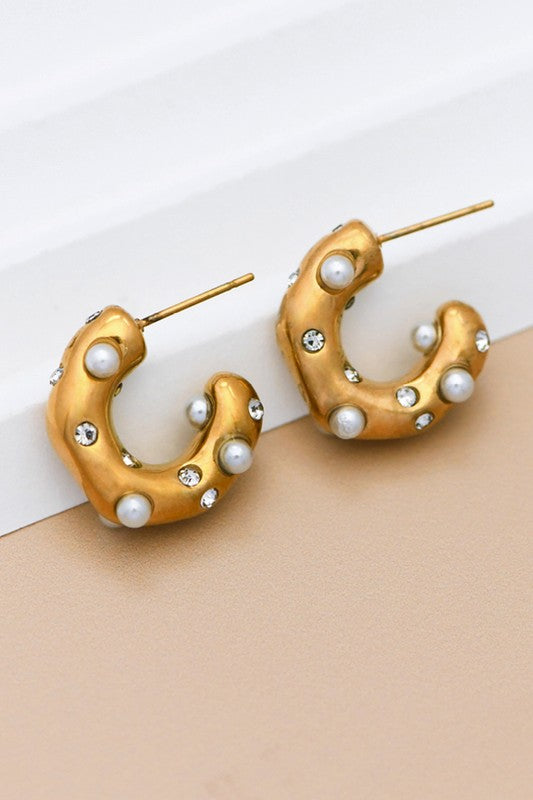 18k Waterproof Non-tarnish Stainless Steel Hoops