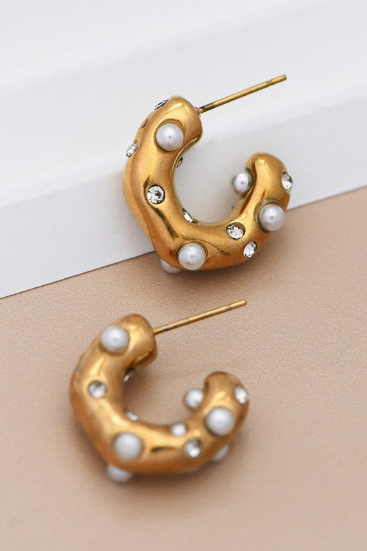 18k Waterproof Non-tarnish Stainless Steel Hoops