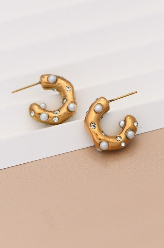 18k Waterproof Non-tarnish Stainless Steel Hoops