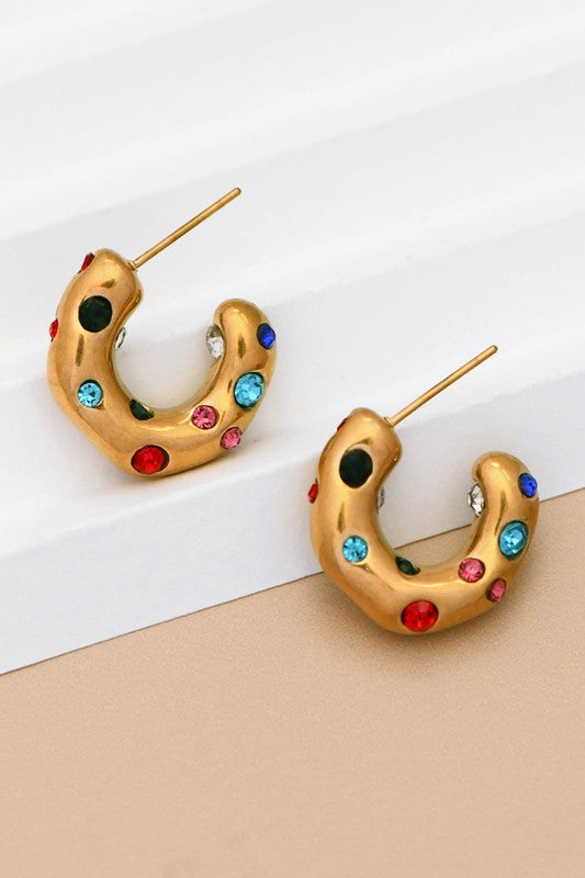 18k Waterproof Non-tarnish Stainless Steel Hoops