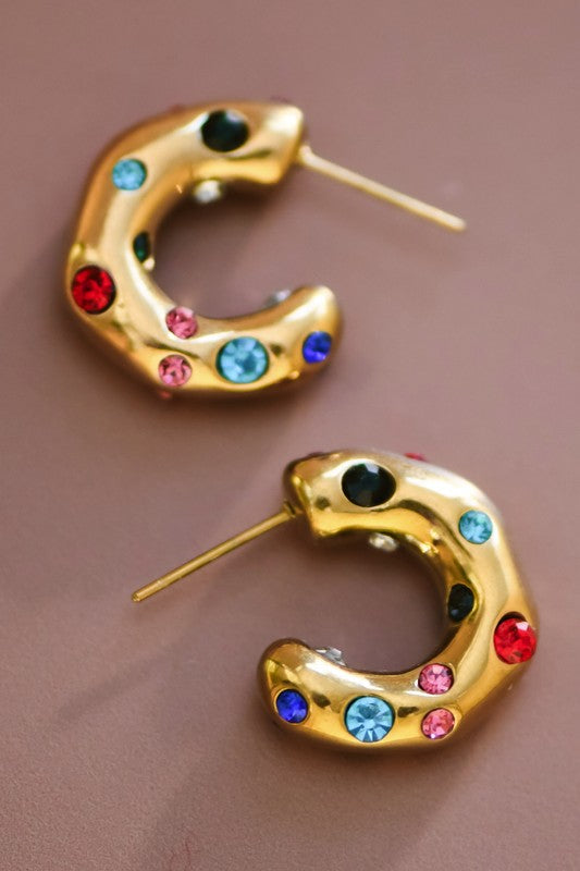18k Waterproof Non-tarnish Stainless Steel Hoops
