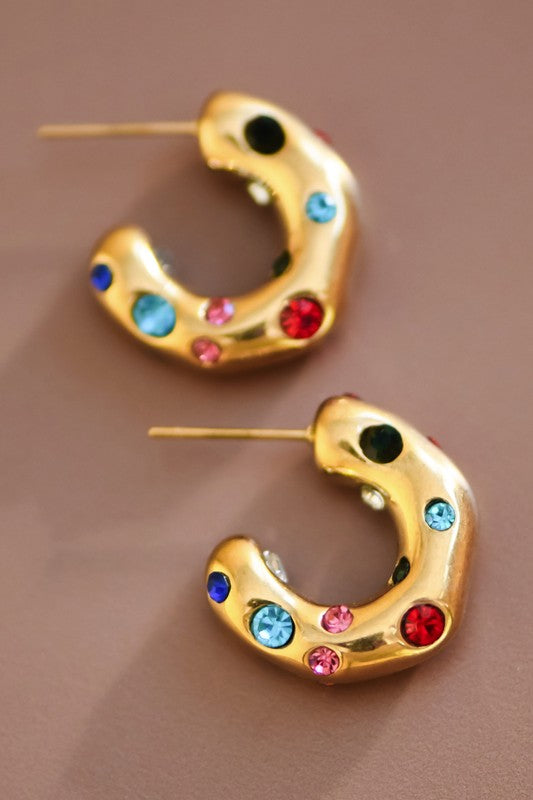 18k Waterproof Non-tarnish Stainless Steel Hoops