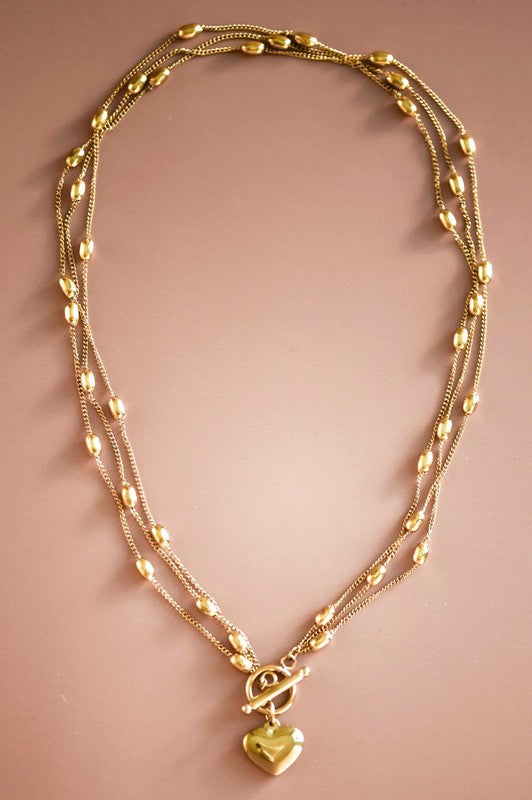 Heart 18k Gold Non-tarnish Stainless Steel Necklace