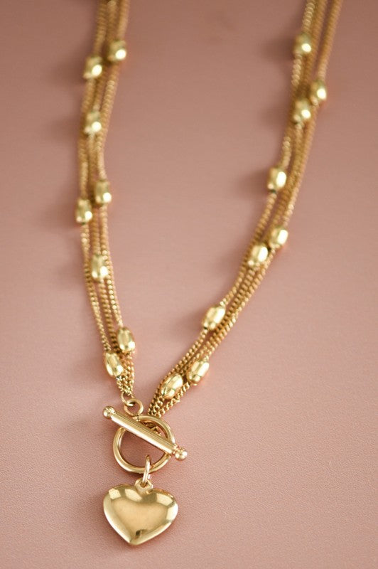 Heart 18k Gold Non-tarnish Stainless Steel Necklace