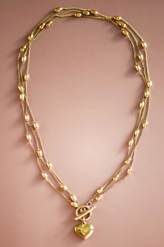 Heart 18k Gold Non-tarnish Stainless Steel Necklace