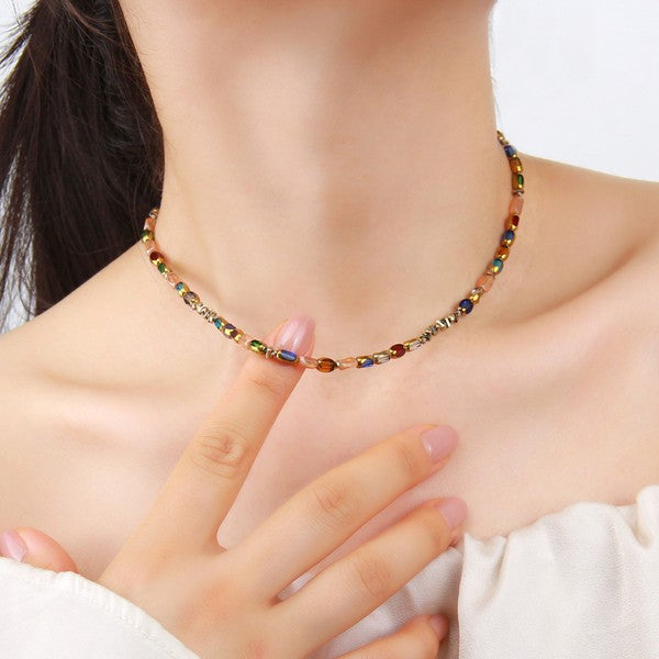 18k Non-tarnish Beaded Stainless Steel Necklace