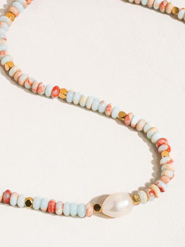 Non-tarnish Boho Beaded Pearl Necklace