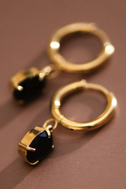 Black Waterproof Non-tarnish Stainless Steel Earrings