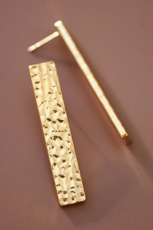 18k Waterproof Stainless Steel Long Bar Earrings