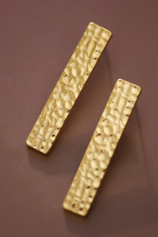 18k Waterproof Stainless Steel Long Bar Earrings