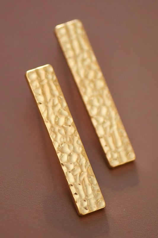 18k Waterproof Stainless Steel Long Bar Earrings
