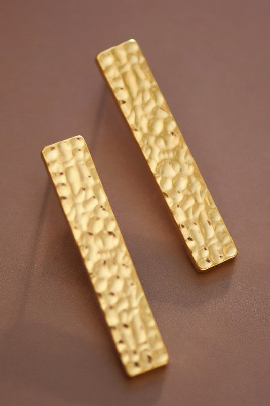 18k Waterproof Stainless Steel Long Bar Earrings