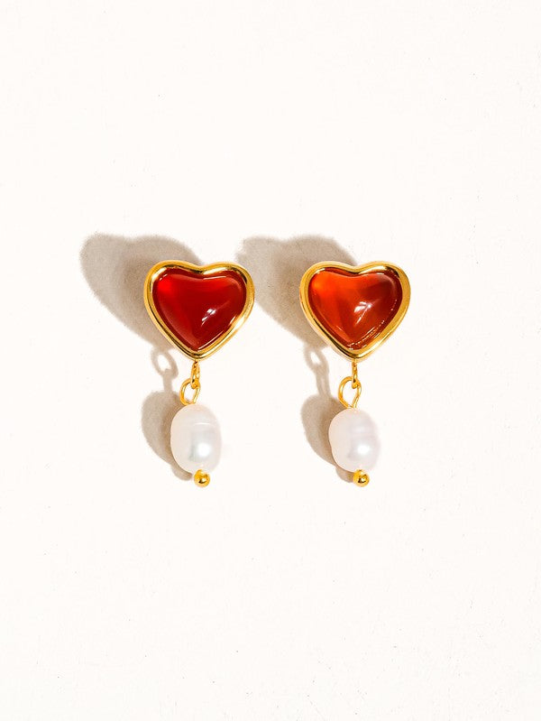 Heart And Pearl Earring