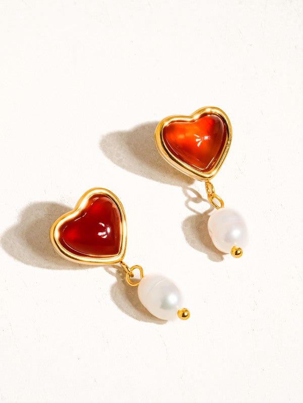 Heart And Pearl Earring