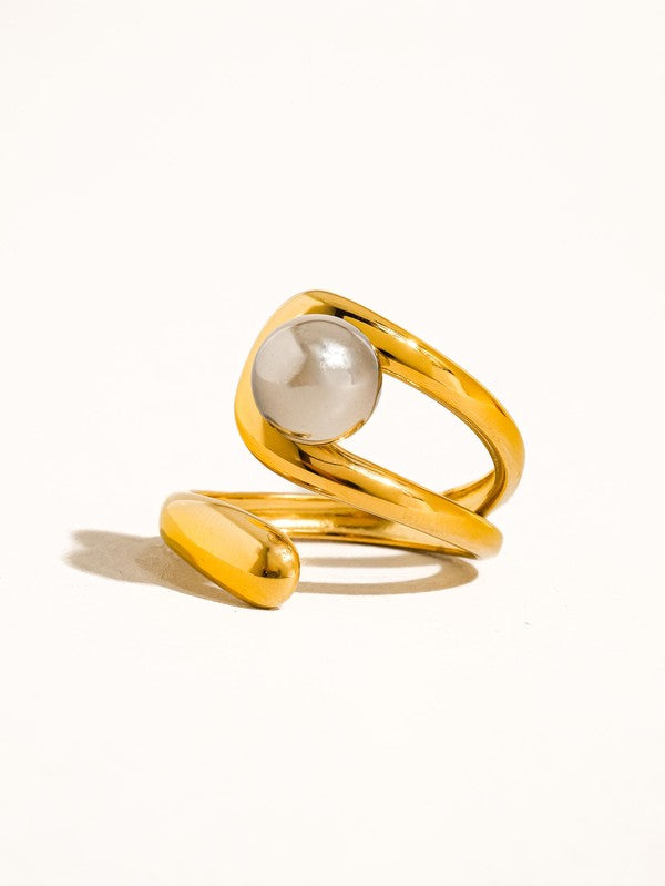 Two Tone Ball Band Ring