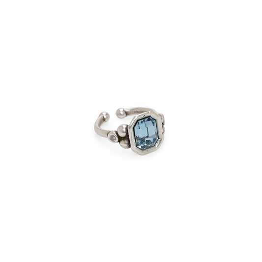 Adjustable Swarovski crystal 925 Silver plating ring