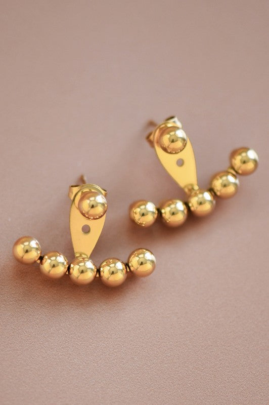 Dipped in 18K gold Waterproof Non-tarnish Stainless Steel Earrings