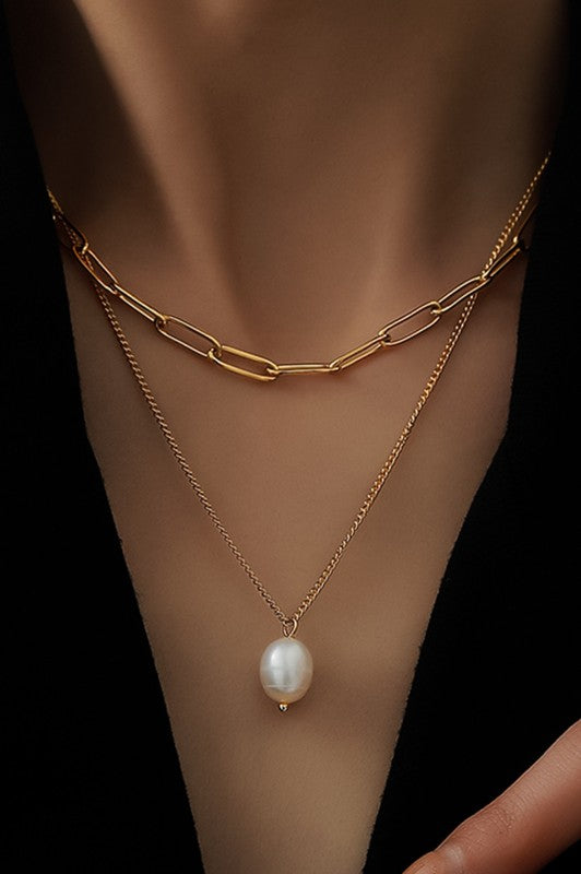 18k Gold Non-tarnish Stainless Steel Necklace
