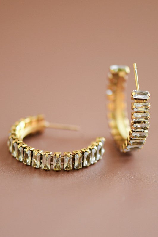 18k Waterproof Non-tarnish Stainless Steel Hoops