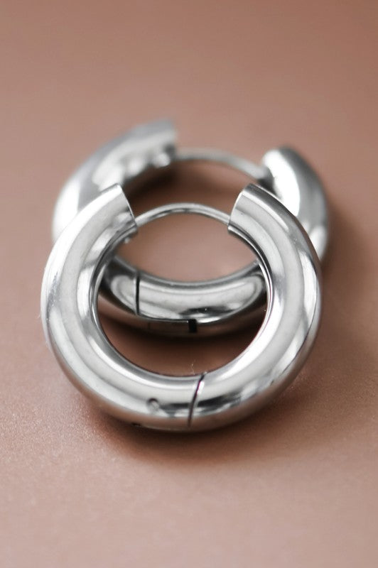 Non-tarnish Stainless Steel Hoop Earrings