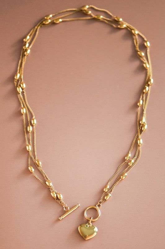 Heart 18k Gold Non-tarnish Stainless Steel Necklace