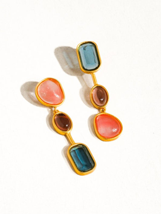 18k Gold Vintage Mismatch Drop Earring