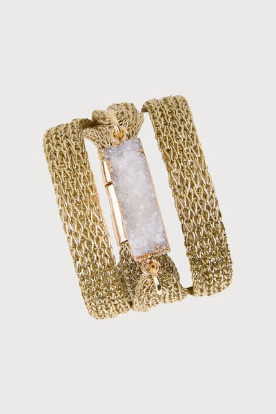 Natural Stone Gold Chain Multi Bracelet