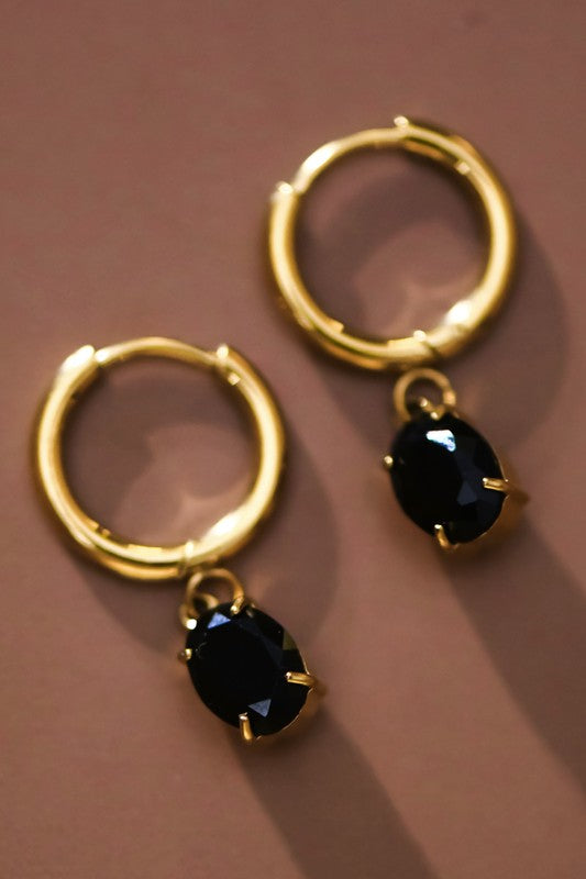 Black Waterproof Non-tarnish Stainless Steel Earrings