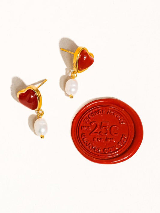 Heart And Pearl Earring