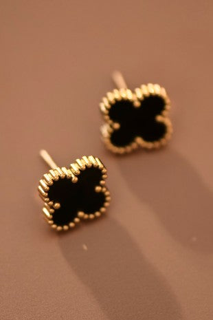 18k Waterproof Stainless Steel Clover Studs