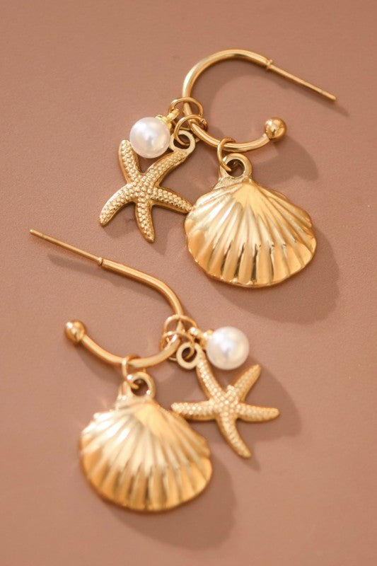 Starfish Earrings 18k Waterproof Non-tarnish Stainless Steel Studs